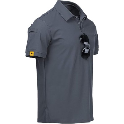 Mens Polo Shirts Short Sleeve Moisture Wicking Golf Polo Athletic Collared Shirt Tennis T-Shirt Tops